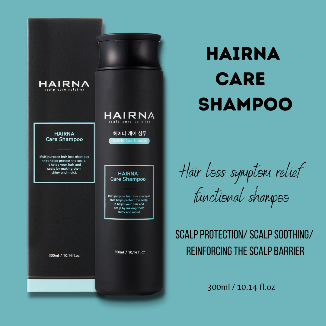 HAIRNA CARE SHAMPOO Scalp protection
Scalp soothing
Scalp barrier reinforcement Functional shampoo that relieve hair loss symptoms. maypharm 